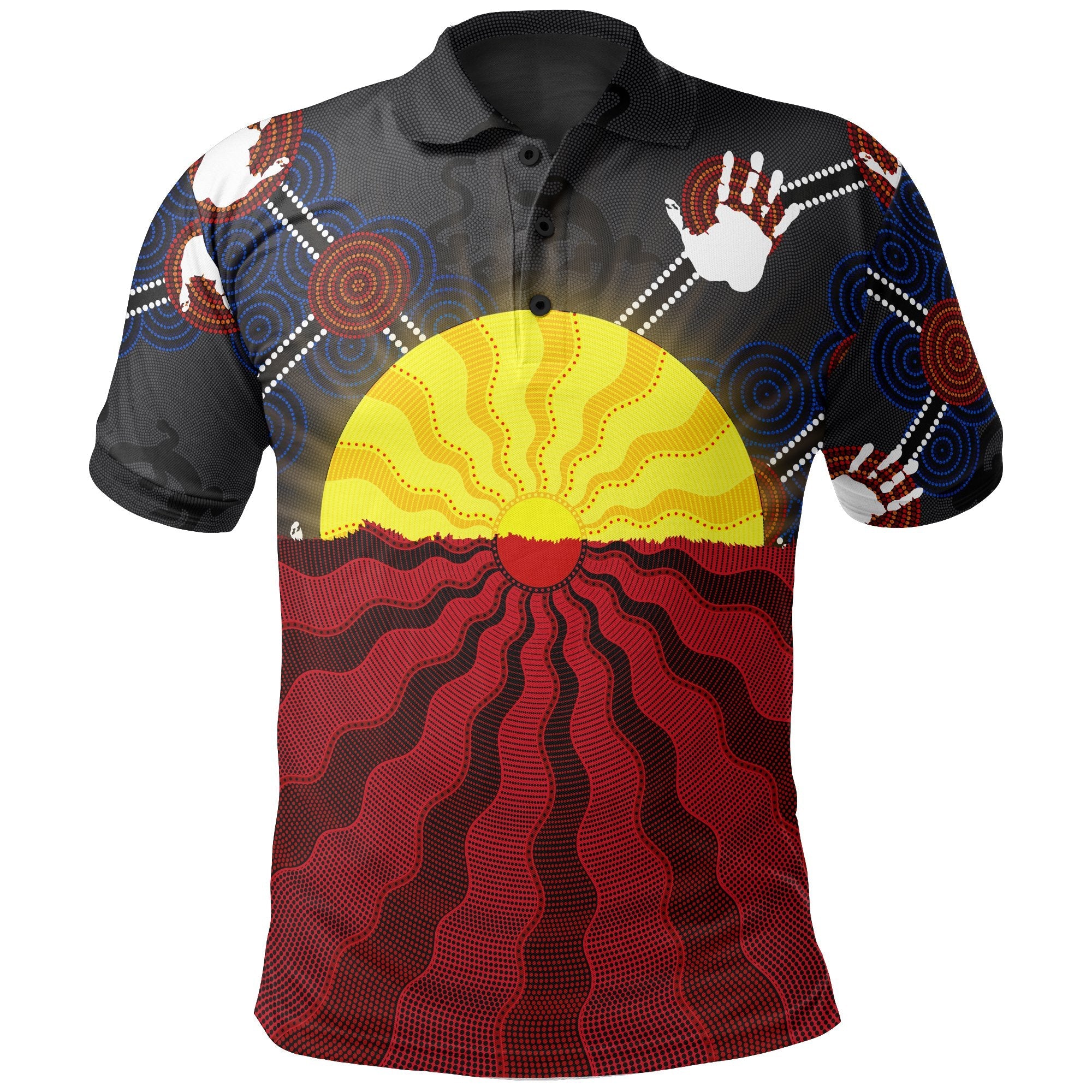 aboriginal-polo-shirts-aboriginal-lives-matter-flag-sun-dot-painting