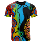 kid-aboriginal-t-shirt-circle-dot-painting-blue-dream