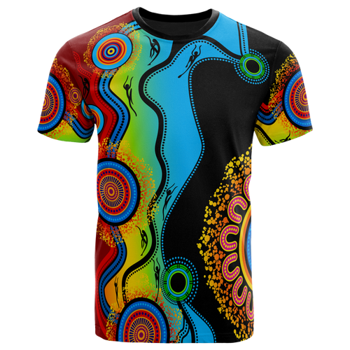 kid-aboriginal-t-shirt-circle-dot-painting-blue-dream