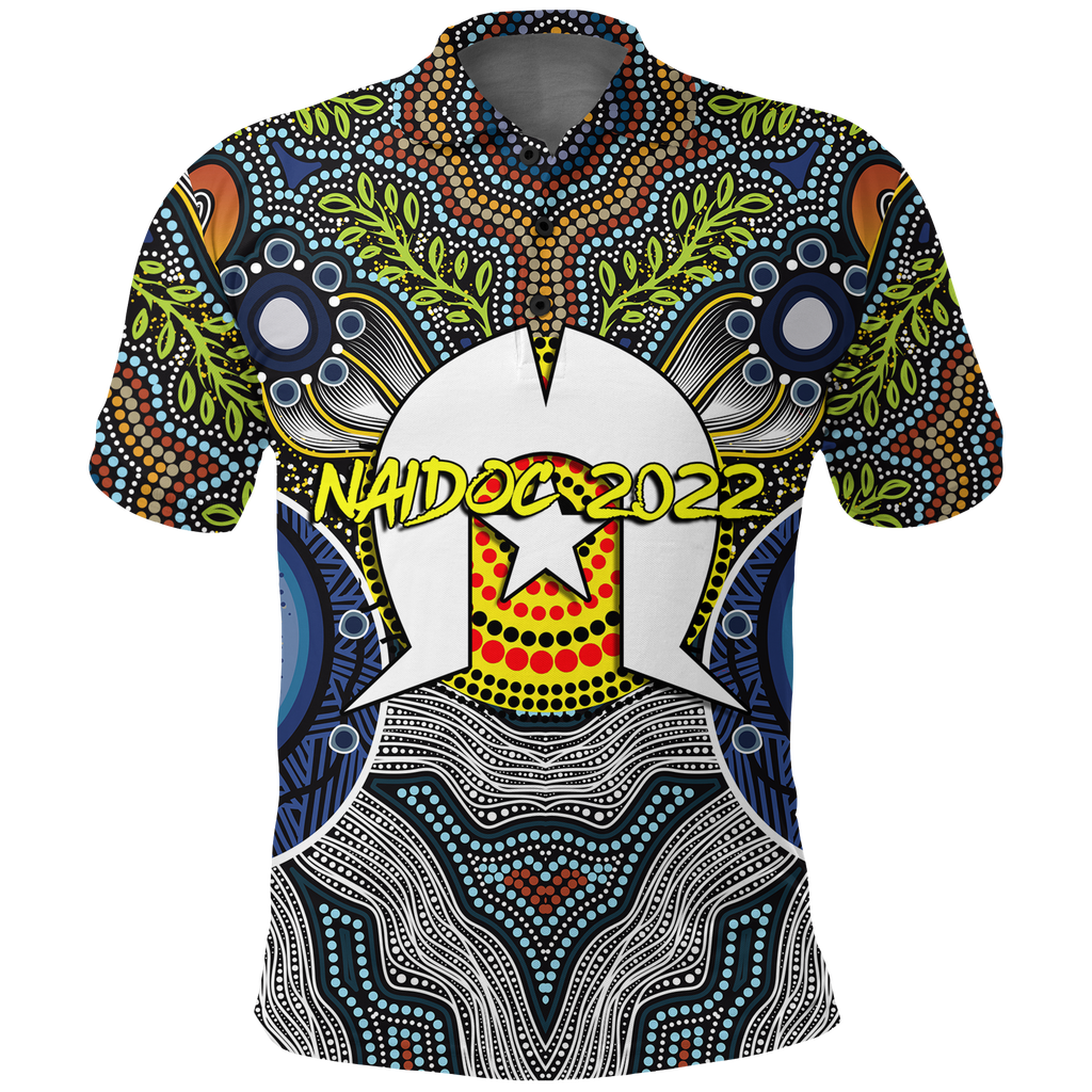naidoc-week-2022-get-up-stand-up-show-up-aboriginal-dot-art-polo-shirt
