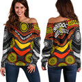 NAIDOC Week 2022 Women Off Shoulder Sweater Aboriginal GET UP STAND UP SHOW UP  LT13
