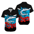 Cronulla-Sutherland Sharks Anzac Day Indigenous Art Hawaiian Shirt