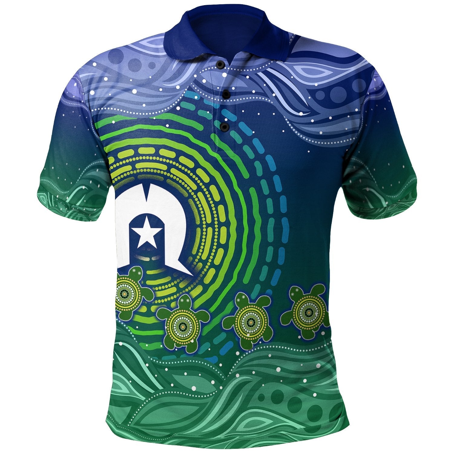 kids-torres-strait-islanders-polo-shirt-aboriginal-turtle
