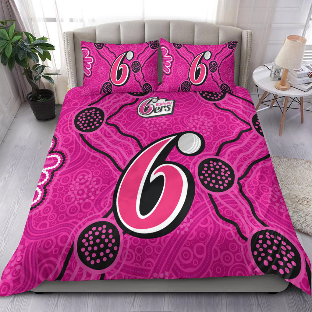 sydney-sixers-bedding-set-aboriginal-dot-painting
