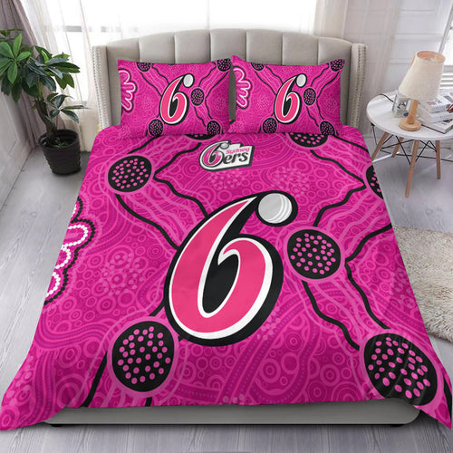 sydney-sixers-bedding-set-aboriginal-dot-painting