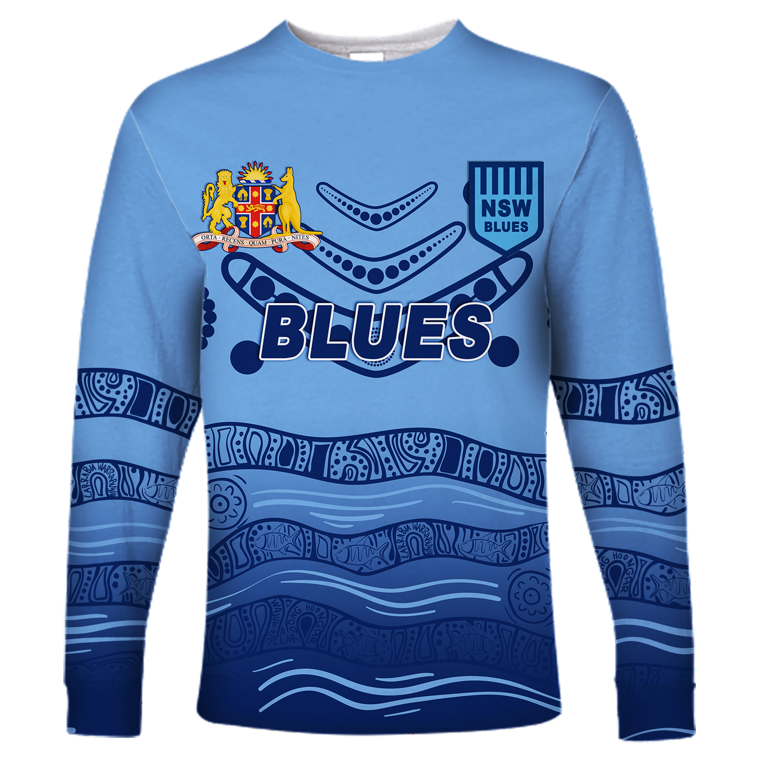 New South Wales Blues Aboriginal  Indigenous Long Sleeve Shirt - LT12