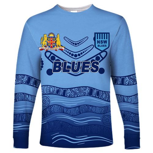 New South Wales Blues Aboriginal  Indigenous Long Sleeve Shirt - LT12