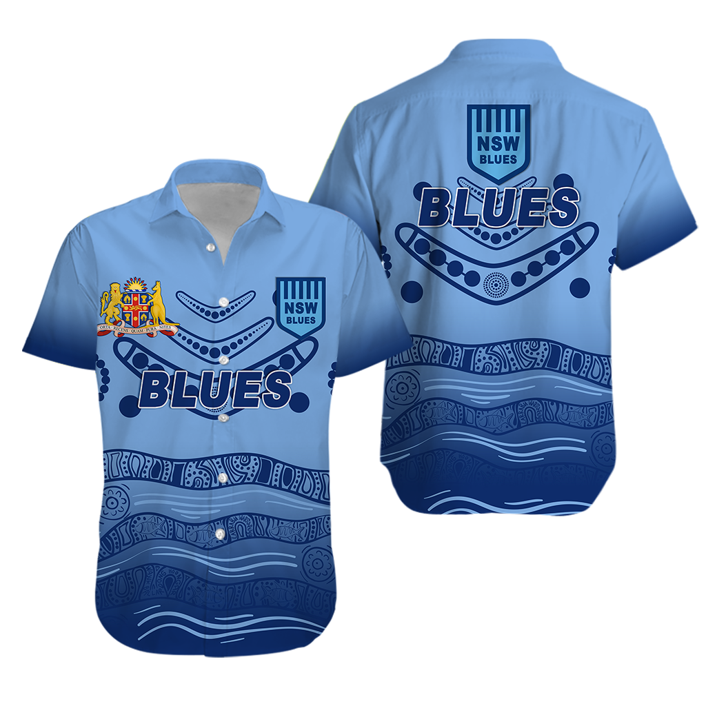 New South Wales Blues Aboriginal  Indigenous Hawaiian Shirt - LT12