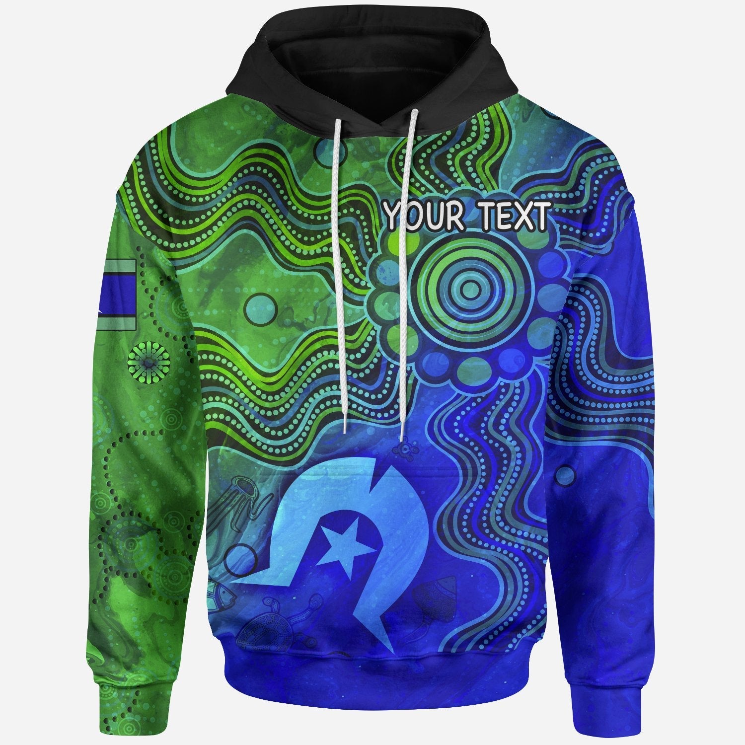 [Custom] Aboriginal Hoodie , Torres Strait Islands Flag