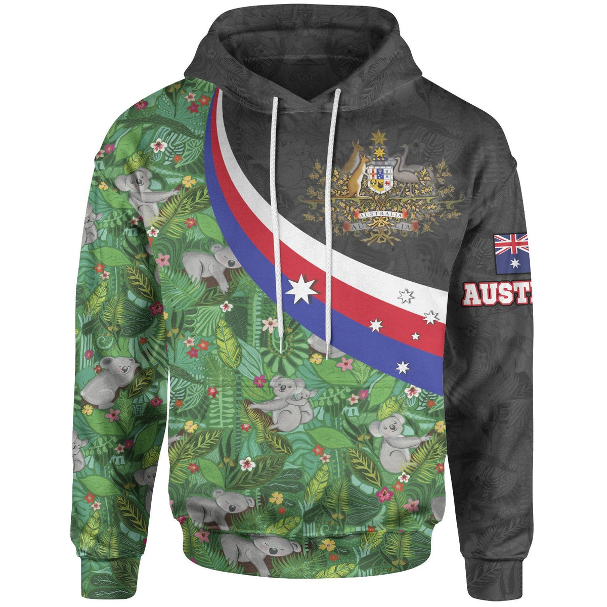 hoodie-australia-coat-of-arms-with-koala-patterns