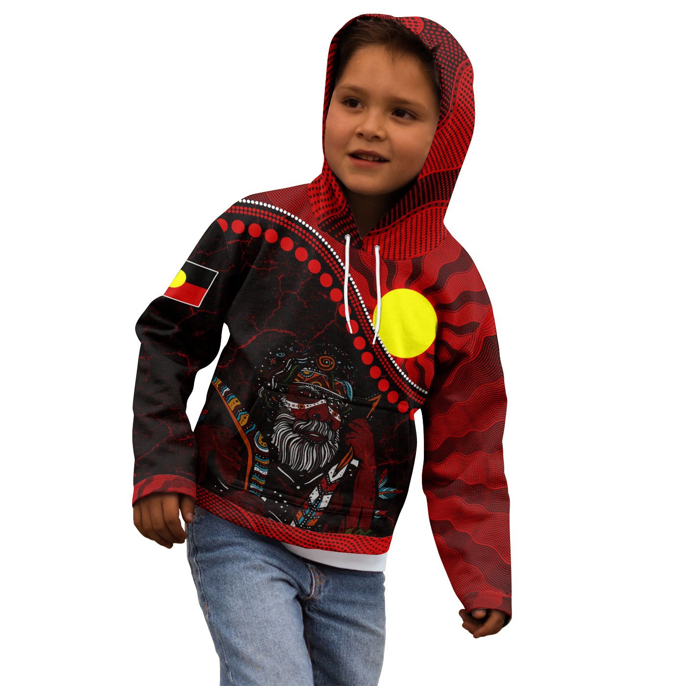 aboriginal-hoodie-kid-indigenous-people-and-sun