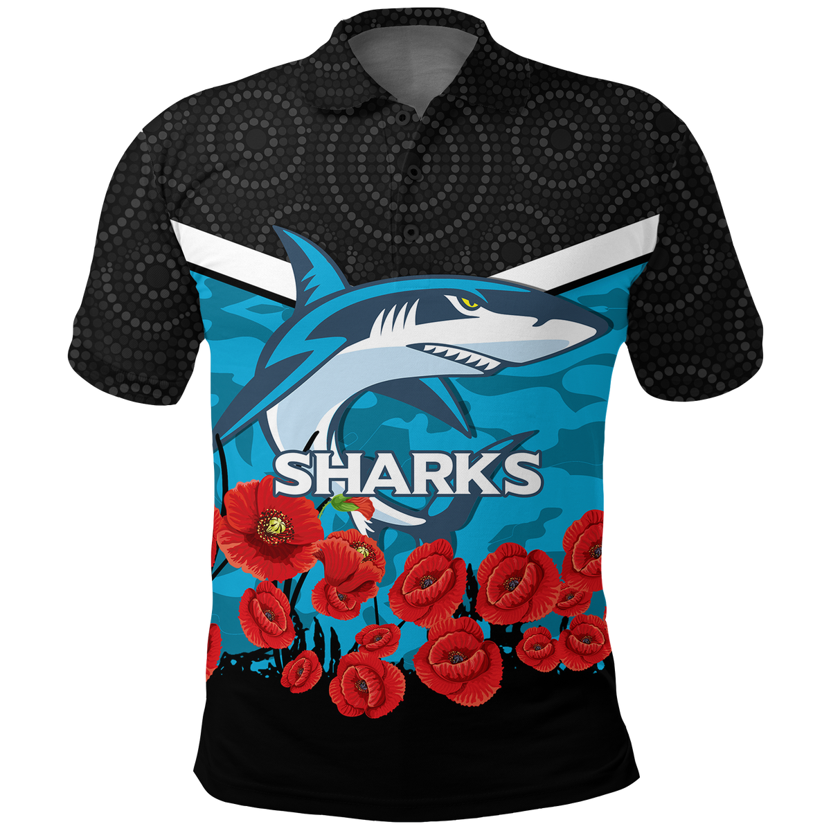cronulla-sutherland-sharks-anzac-day-indigenous-art-polo-shirt