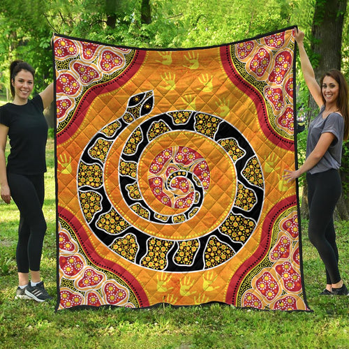 premium-quilt-aboriginal-unique-style-snake-orange-color-2021