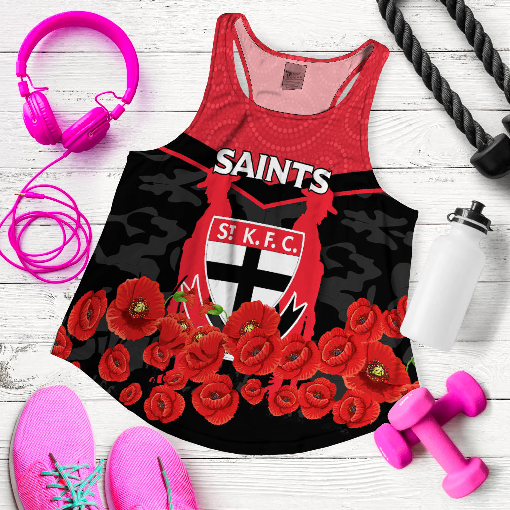 St Kilda Saints Anzac Day Indigenous Art Women Tank Top