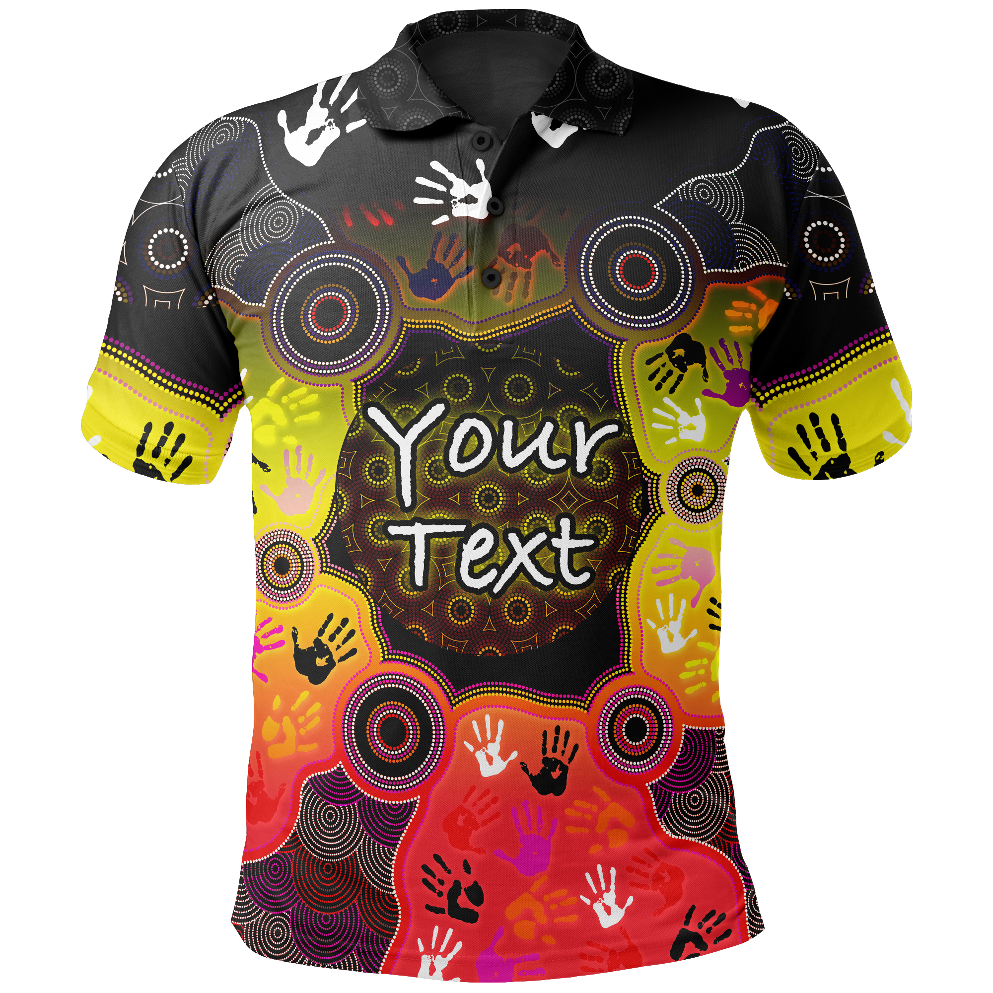 custom-aboriginal-kid-polo-shirts-indigenous-circle-dot-painting-hand-art