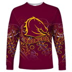Brisbane Broncos Rugby Indigenous Long Sleeve Shirt - LT12