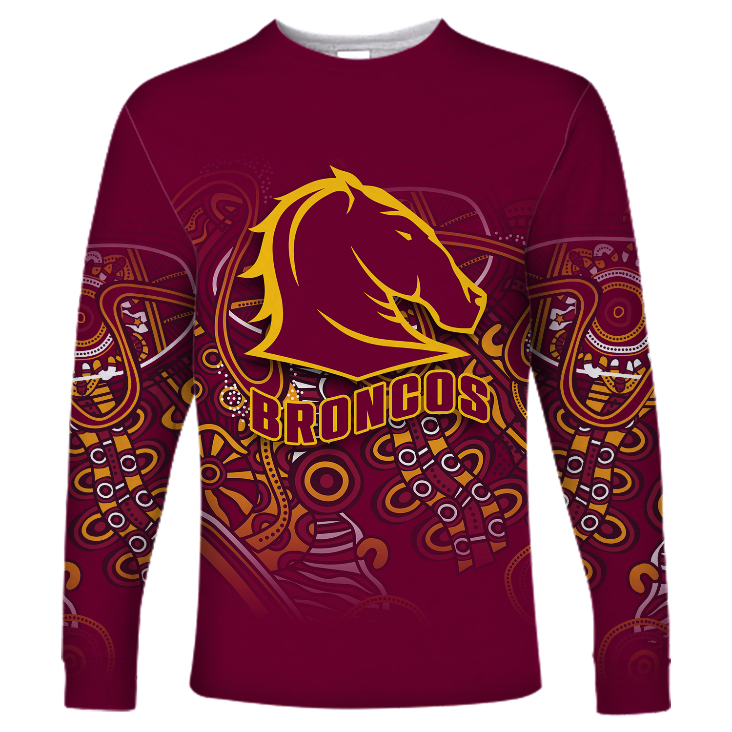 Brisbane Broncos Rugby Indigenous Long Sleeve Shirt - LT12