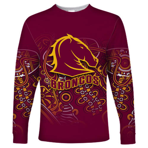 Brisbane Broncos Rugby Indigenous Long Sleeve Shirt - LT12