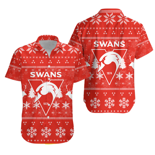 Sydney Swans Hawaiian Shirt - Christmas Ugly Style