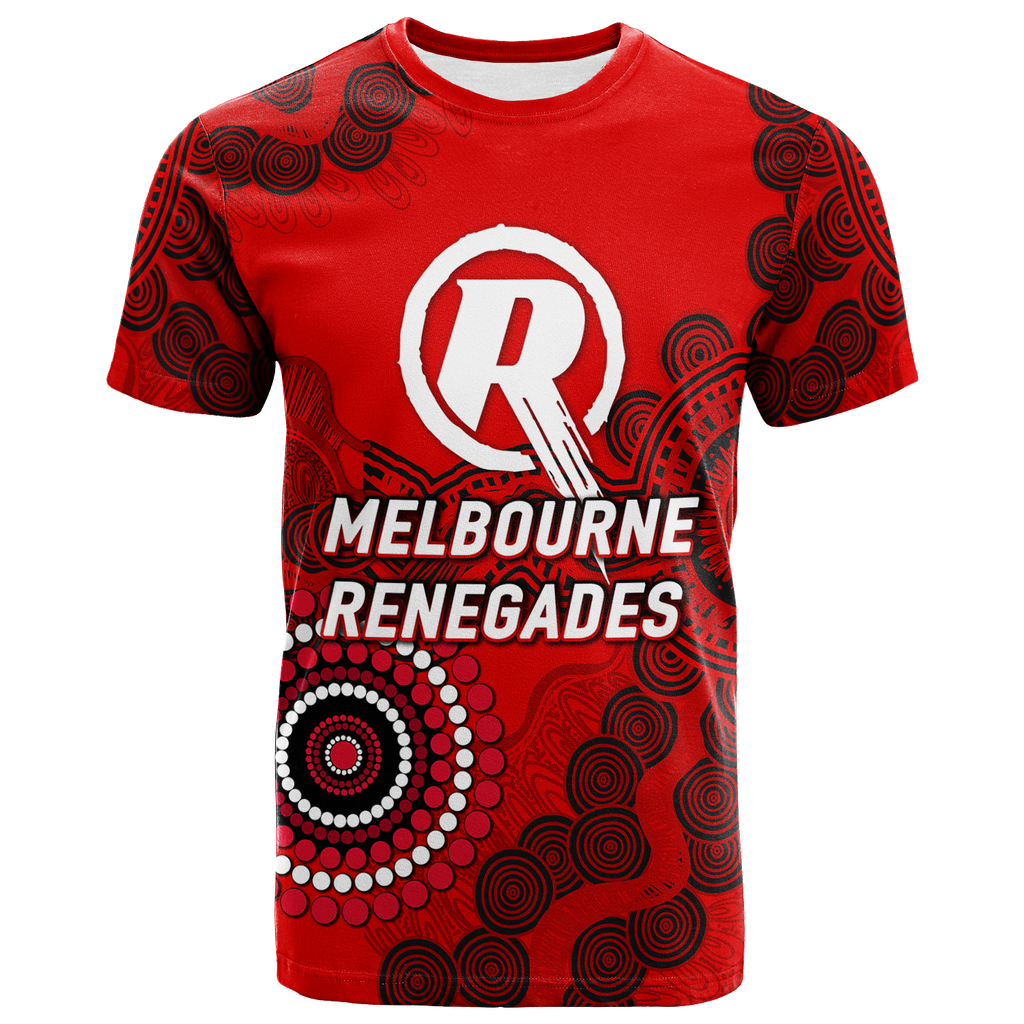 (Custom Personalised) Melbourne Renegades Aboriginal Art Cricket 2022 T-Shirt - LT12