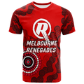 (Custom Personalised) Melbourne Renegades Aboriginal Art Cricket 2022 T-Shirt - LT12