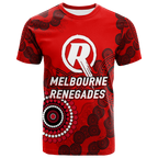 (Custom Personalised) Melbourne Renegades Aboriginal Art Cricket 2022 T-Shirt - LT12