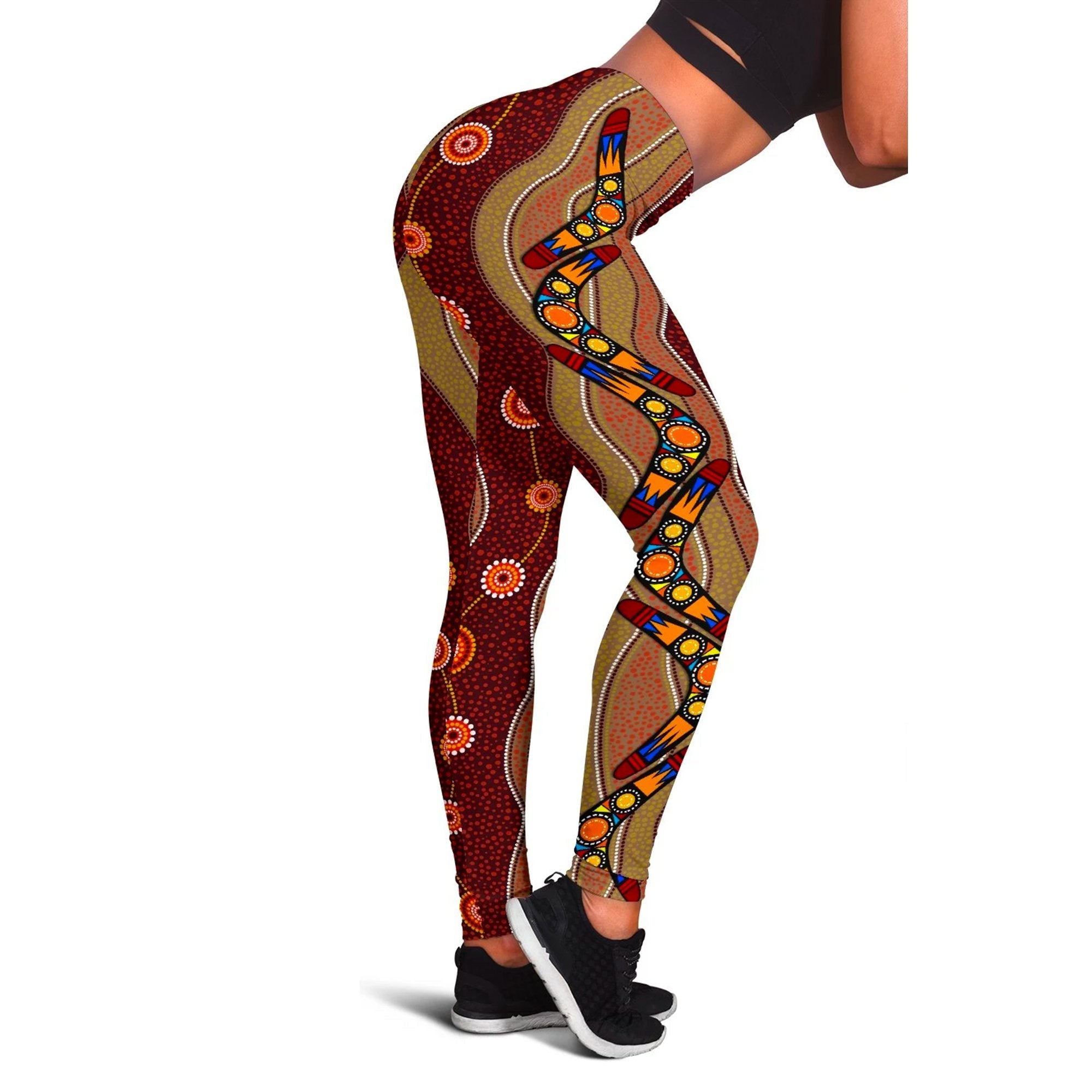 aboriginal-womens-leggings-boomerang-dot-painting-circle-patterns