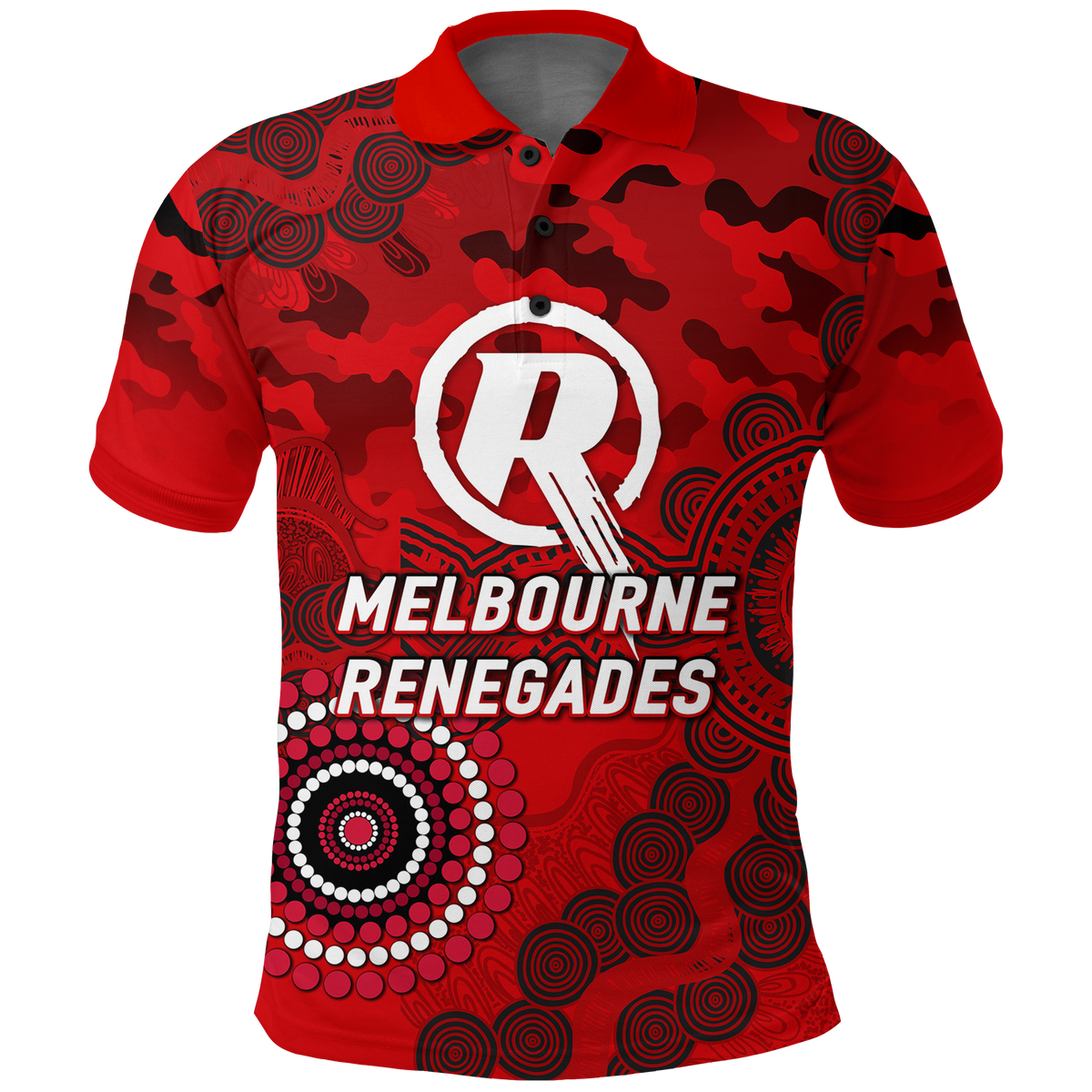 (Custom Personalised) Melbourne Renegades ANZAC Day Aboriginal Polo Shirt - LT12