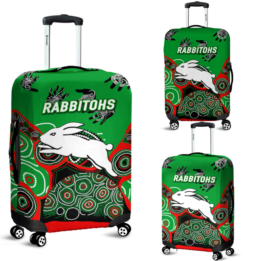 Rabbitohs Rugby Aboriginal Art Luggage Covers - LT12