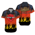 Anzac Day Hawaiian Shirt - Aboriginal Dot Painting Art