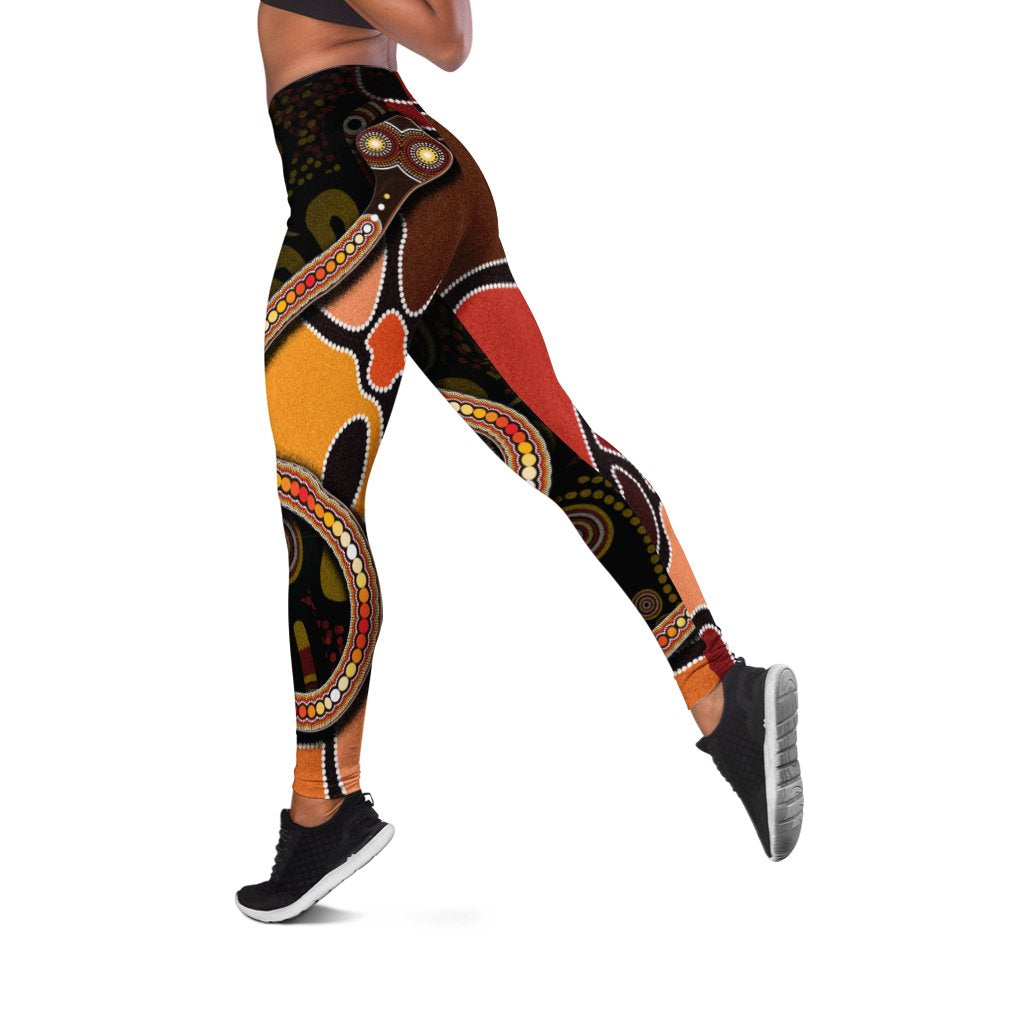 leggings-aboriginal-snake-with-dot-painting