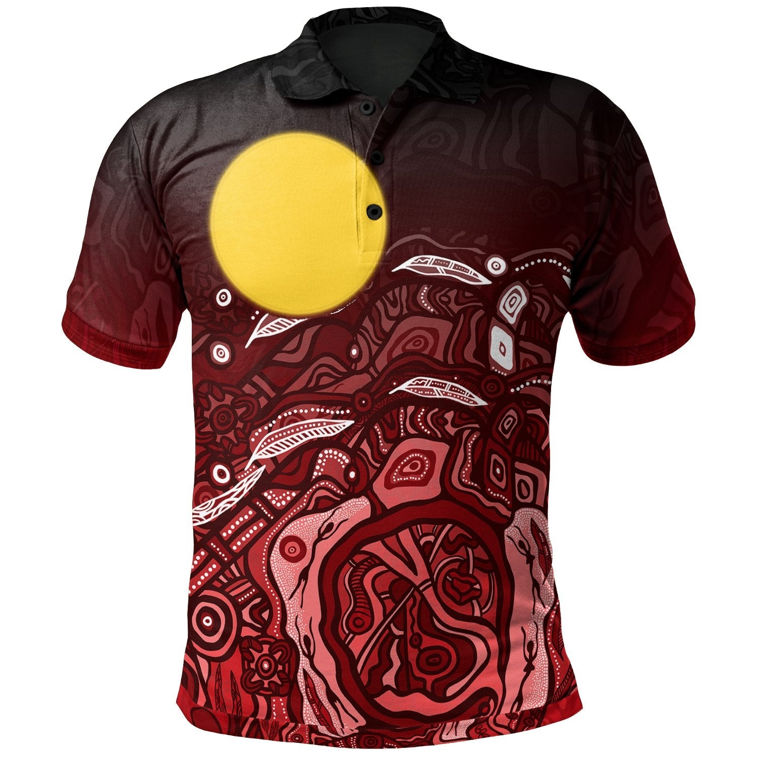 kids-aboriginal-polo-shirt-red-landscape