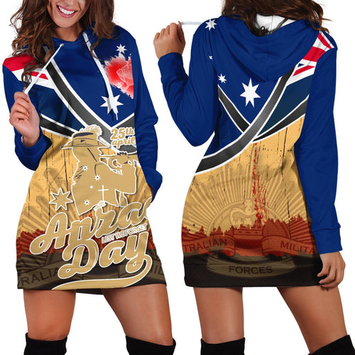 Hoodie Dress- Anzac Lest We Forget - Vibe Hoodie