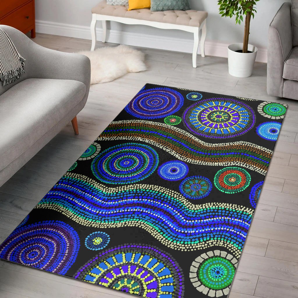 area-rug-aboriginal-dot-unique-style-blue