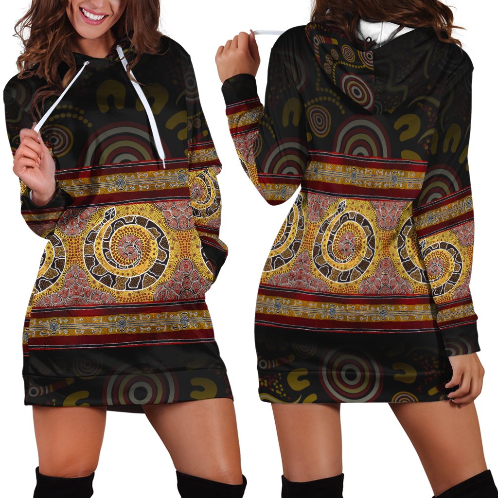 Hoodie Dress -  Snake Dot Panting Art - Vibe Hoodie