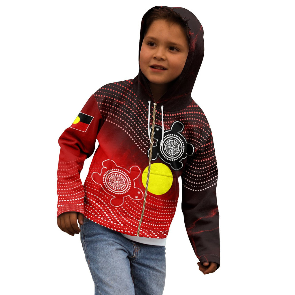 aboriginal-zip-up-hoodie-kid-indigenous-circle-dot-painting-style