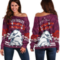 Sea Eagles Anzac Day Women Off Shoulder Sweater Poppy Lest We Forget LT13
