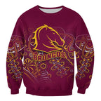 (Custom Personalised) Brisbane Broncos Rugby Indigenous Sweatshirt - LT12