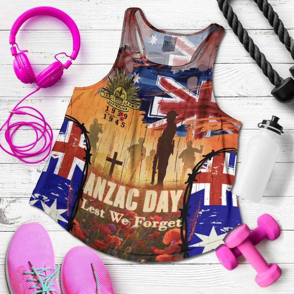 Australia Anzac Day 2021 Women's Racerback Tank - Anzac Day Commemoration 1939 - 1945 - Vibe Hoodie