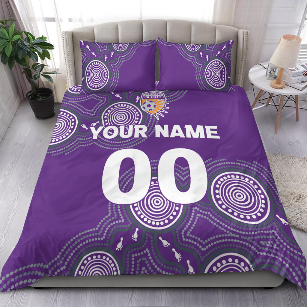 custom-personalised-perth-glory-bedding-set-indigenous-dot-painting-art