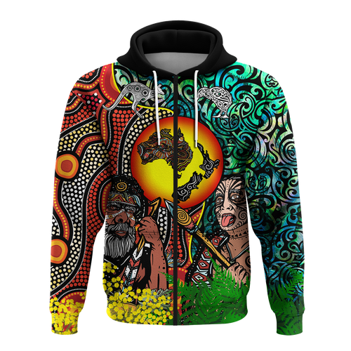 Australia Aboriginal Kangaroo Combine New Zealand Maori Kiwi Bird Hoodie - LT2