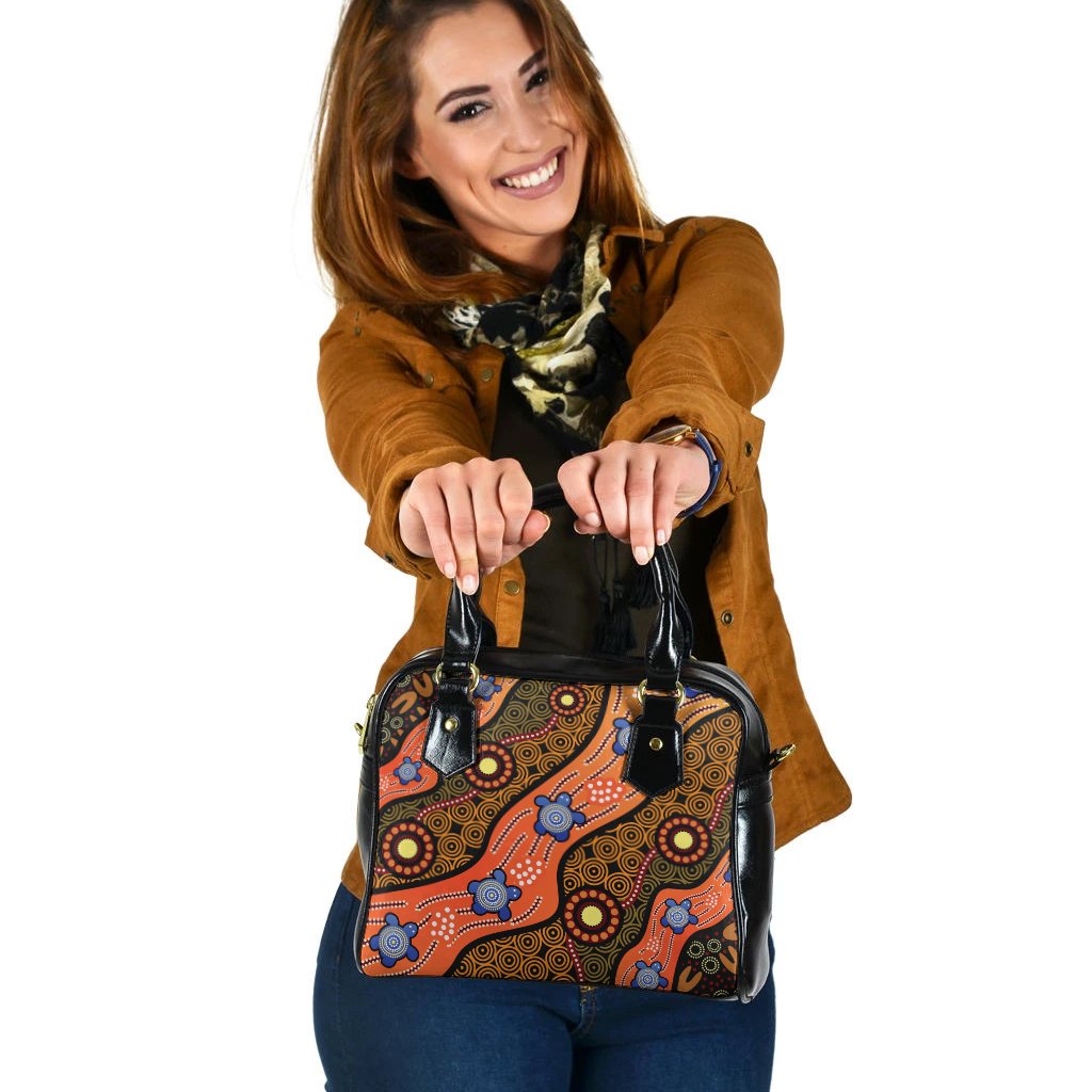 Shoulder Handbag - Aboriginal Dot Unique Style Turtle - Vibe Hoodie
