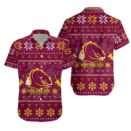 Brisbane Broncos Hawaiian Shirt - Christmas Ugly Style