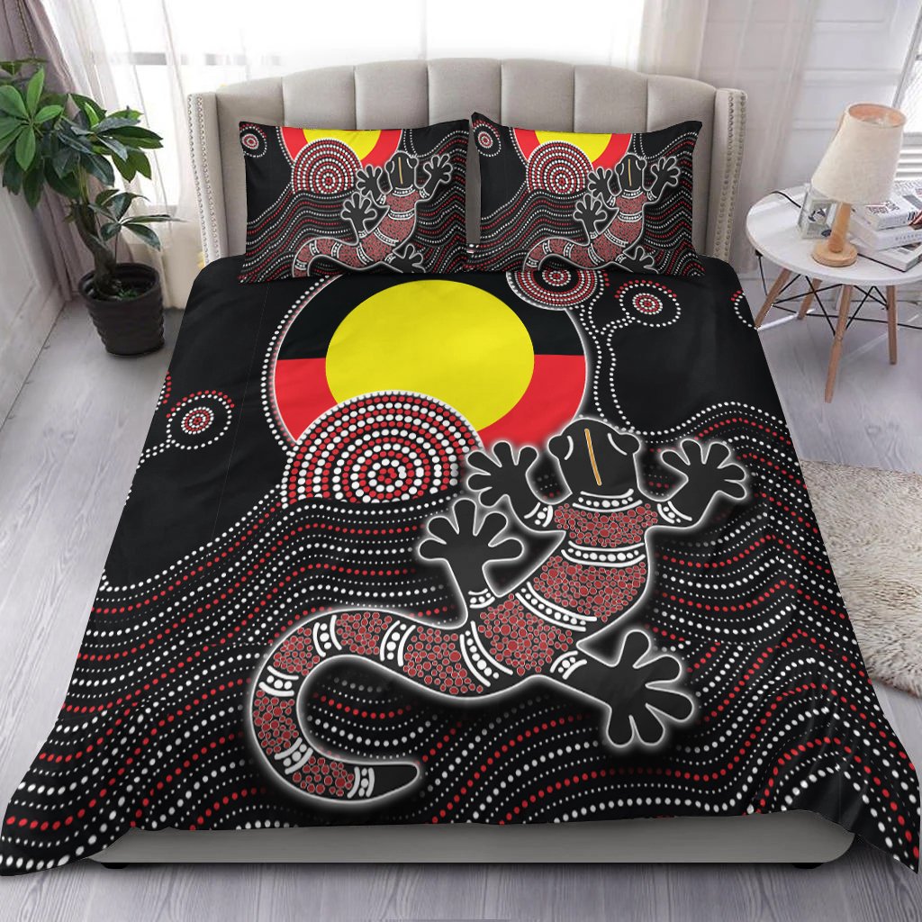 aboriginal-bedding-set-gecko-with-aboriginal-flag