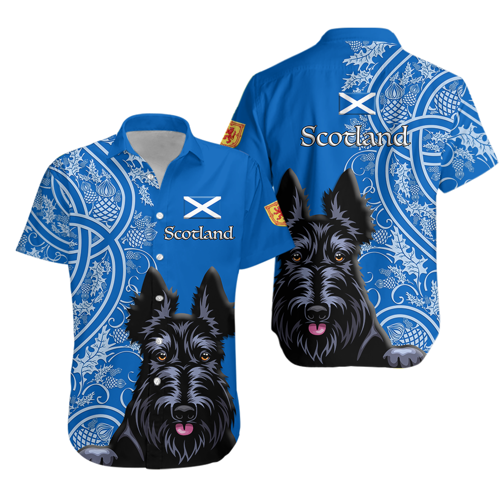 Scottish Terrier With Thistle Hawaiian Shirt