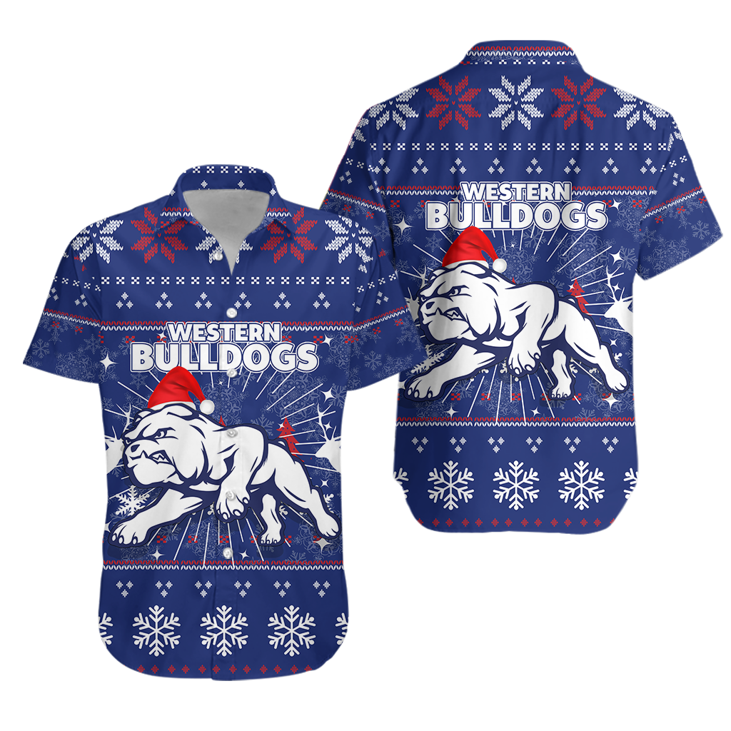 Western Bulldogs Hawaiian Shirt - Christmas Ugly Style