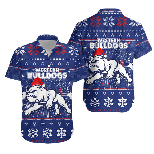 Western Bulldogs Hawaiian Shirt - Christmas Ugly Style