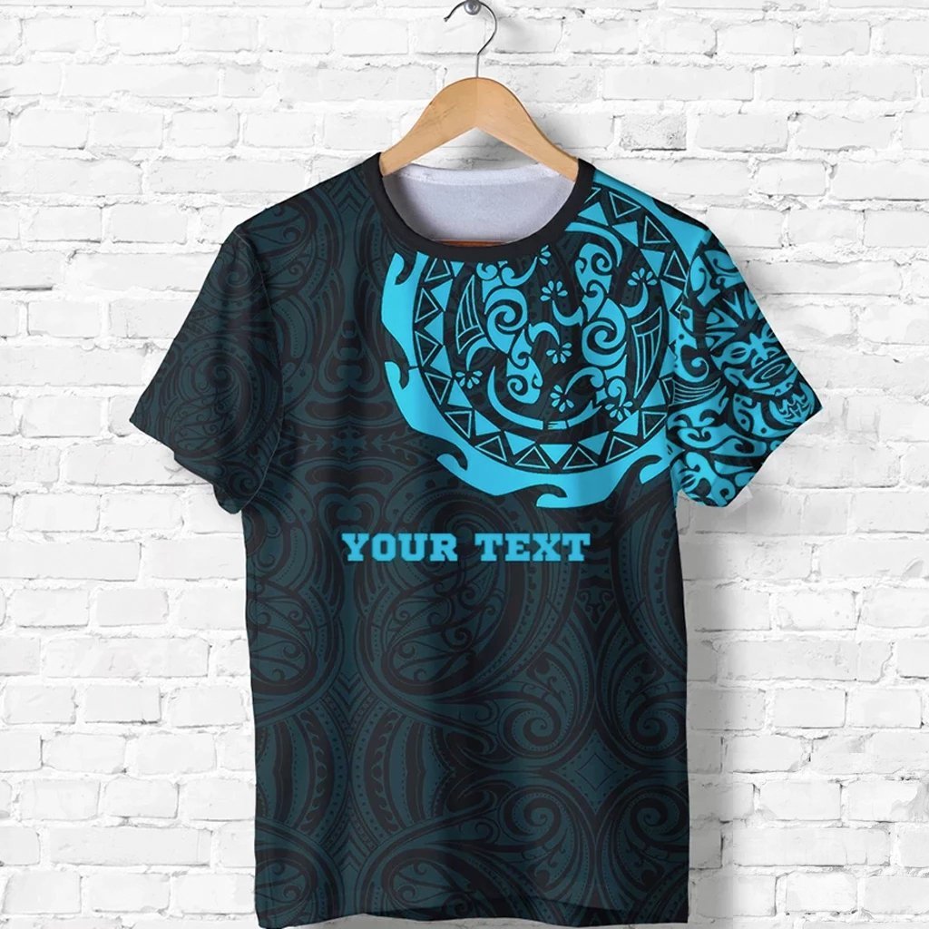 new-zealand-customized-shirt-maori-tangaroa-tattoo-personalize-blue-t-shirt