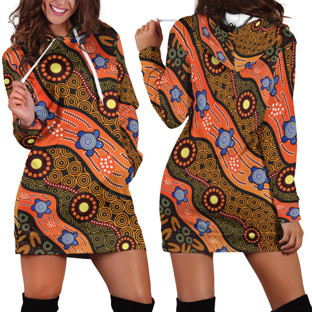 hoodie-dress-aboriginal-dot-unique-style-turtle