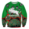 (Custom Personalised) Rabbitohs Rugby Aboriginal Art Sweatshirt - LT12